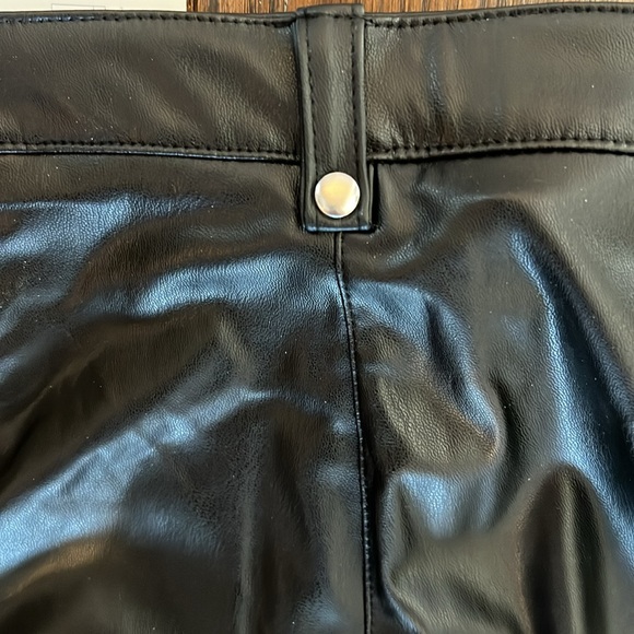 Zara Faux Leather Black Moto Pants With Zips and Seaming  NWT S MSRP $59.90 - Picture 7 of 8